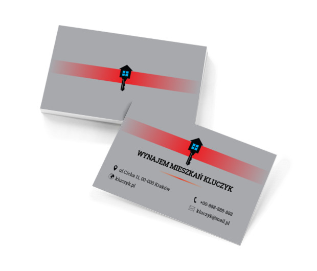 Dom w kształcie klucza, Nieruchomość, Wynajem mieszkań - Wizytówki Netprint szablony online