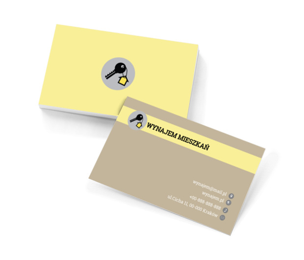 Klucz z domem, Nieruchomość, Wynajem mieszkań - Wizytówki Netprint szablony online