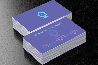 Turkusowy dom na fioletowym tle, Nieruchomość, Wynajem mieszkań - Wizytówki Netprint