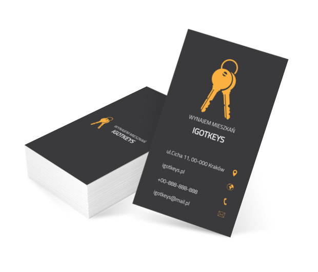 Dwa klucze, Nieruchomość, Wynajem mieszkań - Wizytówki Netprint szablony online