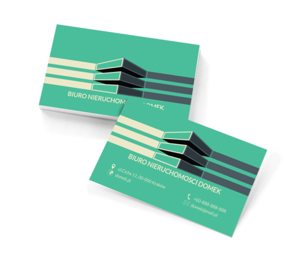 Futurystyczny budynek, Nieruchomość, Biuro nieruchomości - Wizytówki Netprint szablony online