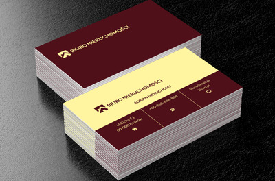 Żółto brązowe tło, Nieruchomość, Biuro nieruchomości - Wizytówki Netprint