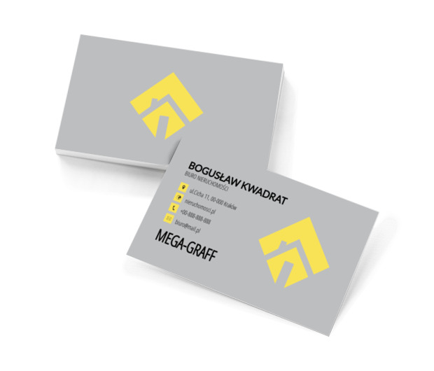 Dom w kwadracie, Nieruchomość, Biuro nieruchomości - Wizytówki Netprint szablony online