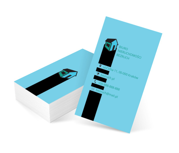 Czarny dom, Nieruchomość, Biuro nieruchomości - Wizytówki Netprint szablony online