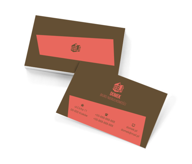 Czerwony domek, Nieruchomość, Biuro nieruchomości - Wizytówki Netprint szablony online