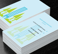 Niebieski wieżowiec, Nieruchomość, Biuro nieruchomości - Wizytówki Netprint