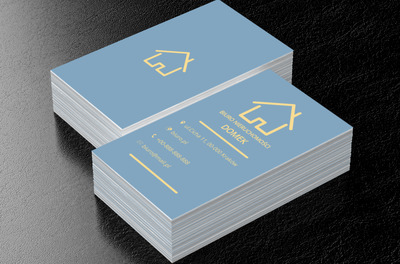 Żółty kontur domu, Nieruchomość, Biuro nieruchomości - Wizytówki Netprint