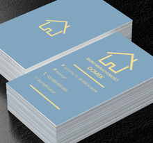 Żółty kontur domu, Nieruchomość, Biuro nieruchomości - Wizytówki Netprint