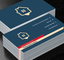 Biały dom na niebieskim tle, Nieruchomość, Biuro nieruchomości - Wizytówki Netprint