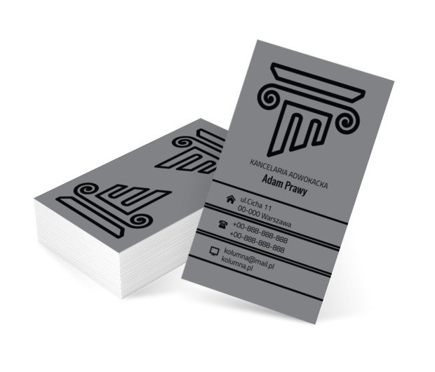 Czarna kolumna, Prawo, Kancelaria adwokacka - Wizytówki Netprint szablony online