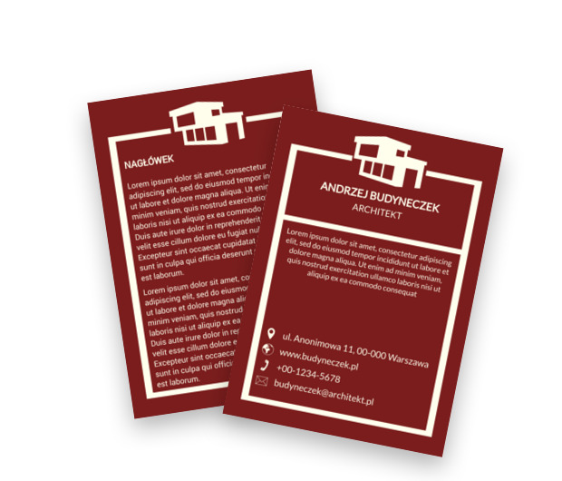 Jednobarwne tło w głębokiej tonacji, Budownictwo, Architektura - Ulotki Netprint szablony online