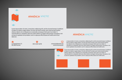 Poziomo, pomarańczowo, z fantazją, Budownictwo, Aranżacja wnętrz - Ulotki Netprint