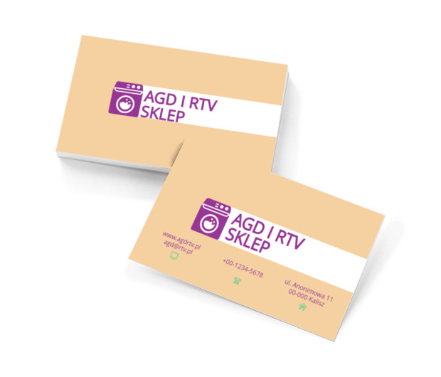 Fioletowa pralka, Sprzedaż, RTV i AGD - Wizytówki Netprint szablony online