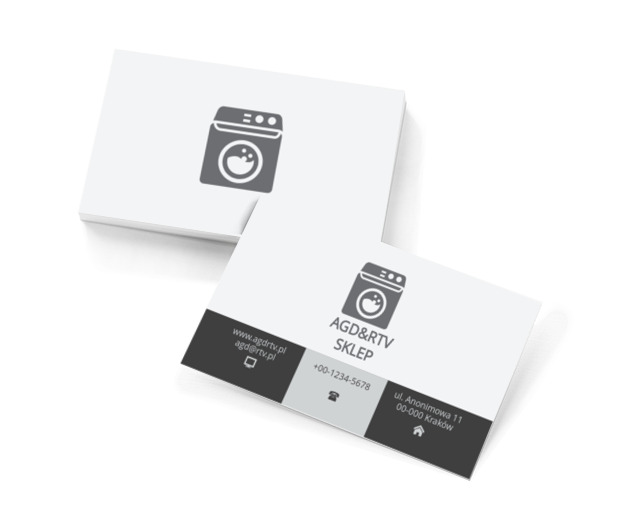 Szara pralka, Sprzedaż, RTV i AGD - Wizytówki Netprint szablony online