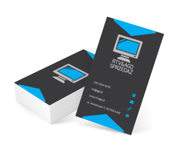 Kolorowy telewizor, Sprzedaż, RTV i AGD - Wizytówki Netprint szablony online