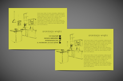 Tekst i gustownie urządzone wnętrze, Budownictwo, Aranżacja wnętrz - Ulotki Netprint