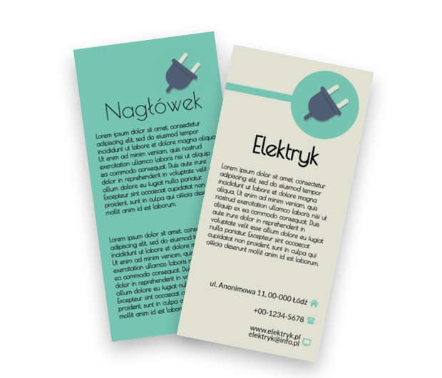 Promocja stała, zmienna i przemienna, Budownictwo, Elektryk - Ulotki Netprint szablony online