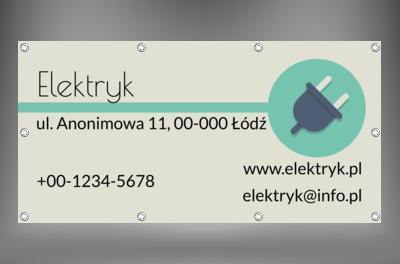 Płaska wtyczka na zielonym tle, Budownictwo, Elektryk - Banery Netprint