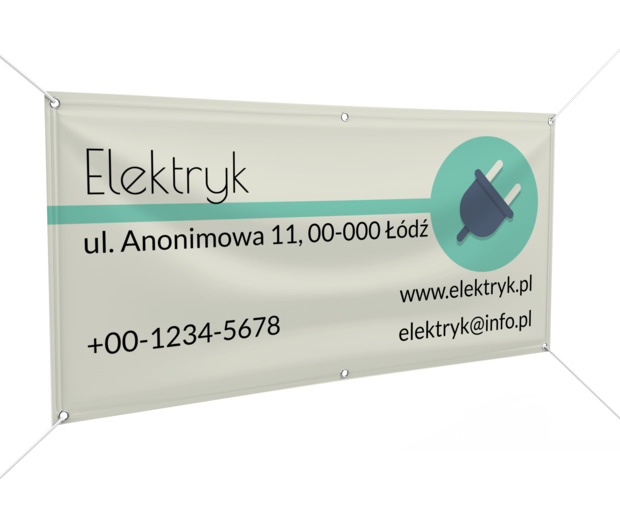 Płaska wtyczka na zielonym tle, Budownictwo, Elektryk - Banery Netprint szablony online