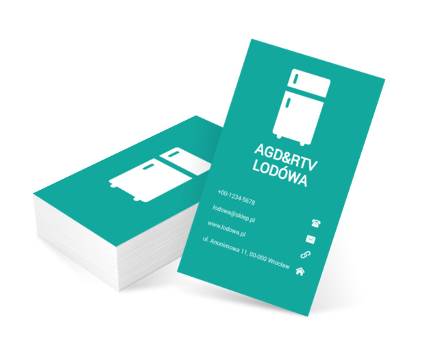 Lodówka na zielonym tle , Sprzedaż, RTV i AGD - Wizytówki Netprint szablony online