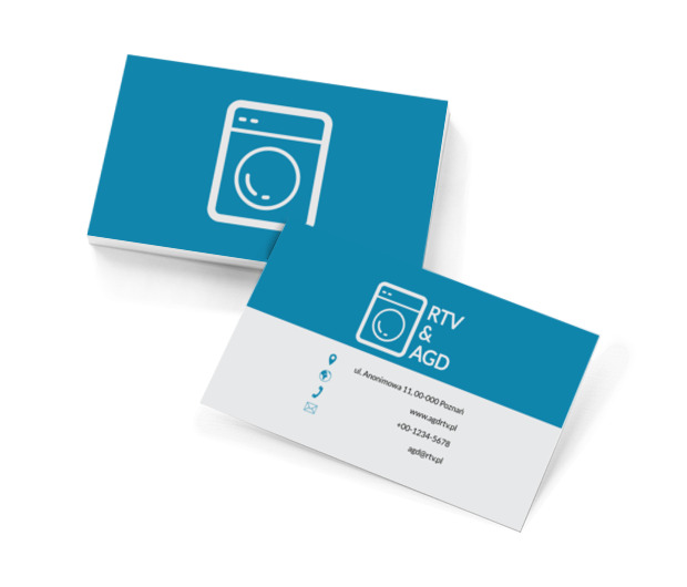 Biała pralka, Sprzedaż, RTV i AGD - Wizytówki Netprint szablony online