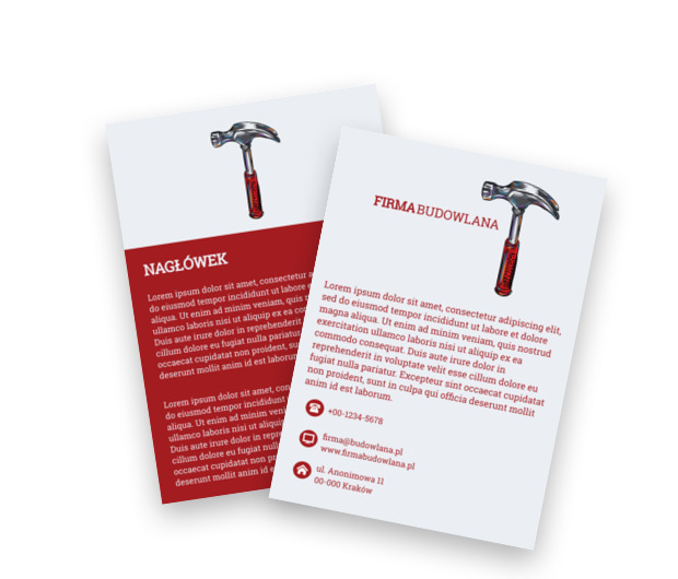 W dozie wypracowanego szaleństwa, Budownictwo, Firma budowlana - Ulotki Netprint szablony online