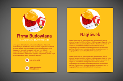 W odcieniu żółcieni Praca siłą umysłu, Budownictwo, Firma budowlana - Ulotki Netprint