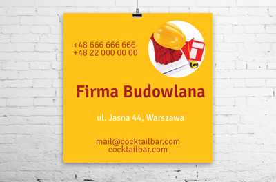 Reklama, która woła z daleka, Budownictwo, Firma budowlana - Plakaty Wielkoformatowe Netprint