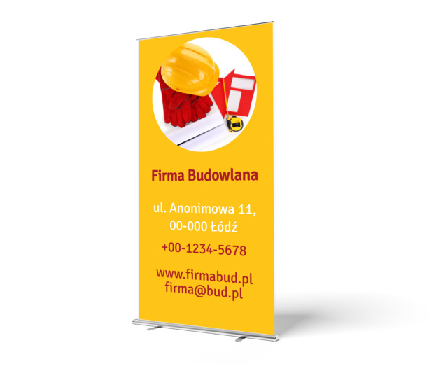 Kolor na pierwszym planie!, Budownictwo, Firma budowlana - Roll-up Netprint szablony online