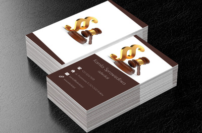 Młotek sędziowski i paragraf, Prawo, Adwokat - Wizytówki Netprint