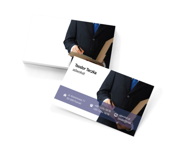 Adwokat z aktami, Prawo, Adwokat - Wizytówki Netprint szablony online