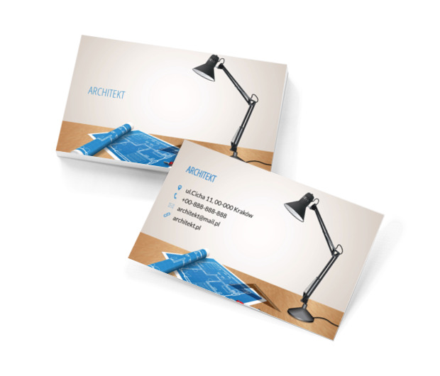 Plany na biurku, Budownictwo, Architektura - Wizytówki Netprint szablony online