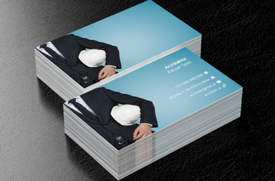 Architekt z kaskiem, Budownictwo, Architektura - Wizytówki Netprint