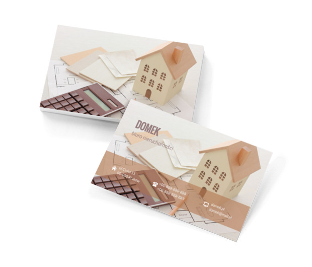 Dom i kalkulator, Nieruchomość, Biuro nieruchomości - Wizytówki Netprint szablony online