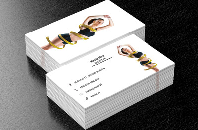 Kobieta opleciona metrem, Zdrowie i uroda, Dietetyk - Wizytówki Netprint