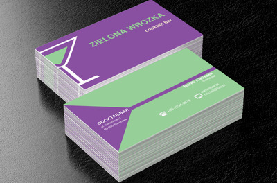 Fioletowo-zielona geometria, Gastronomia, Bar - Wizytówki Netprint