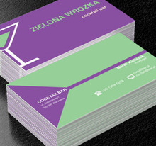 Fioletowo-zielona geometria, Gastronomia, Bar - Wizytówki Netprint