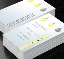 Trzy żarówki, Budownictwo, Elektryk - Wizytówki Netprint