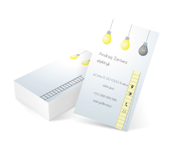 Trzy żarówki, Budownictwo, Elektryk - Wizytówki Netprint szablony online