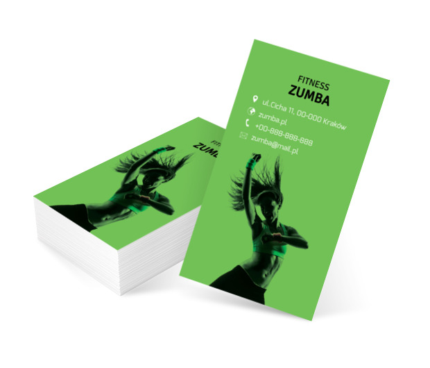 Tańcząca kobieta, Zdrowie i uroda, Fitness - Wizytówki Netprint szablony online