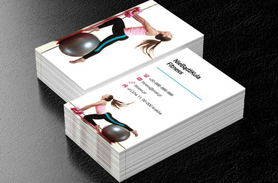 Ćwicząca kobieta, Zdrowie i uroda, Fitness - Wizytówki Netprint