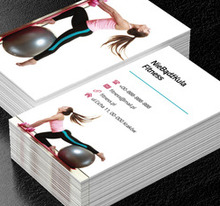 Ćwicząca kobieta, Zdrowie i uroda, Fitness - Wizytówki Netprint