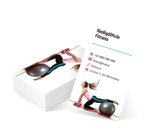 Ćwicząca kobieta, Zdrowie i uroda, Fitness - Wizytówki Netprint szablony online