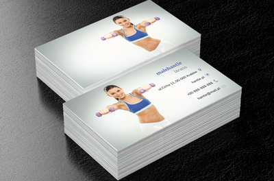 Uśmiechnięta sportsmenka, Zdrowie i uroda, Fitness - Wizytówki Netprint