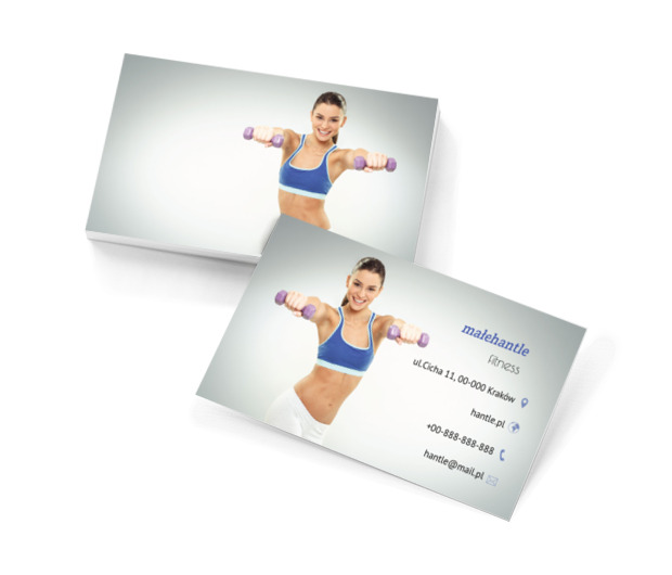 Uśmiechnięta sportsmenka, Zdrowie i uroda, Fitness - Wizytówki Netprint szablony online