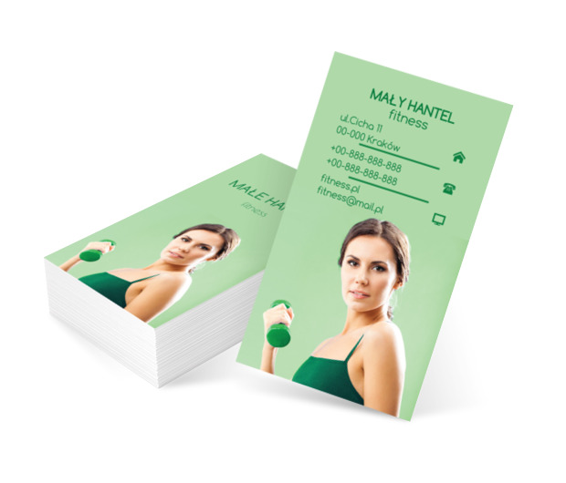 Wysportowana kobieta, Zdrowie i uroda, Fitness - Wizytówki Netprint szablony online