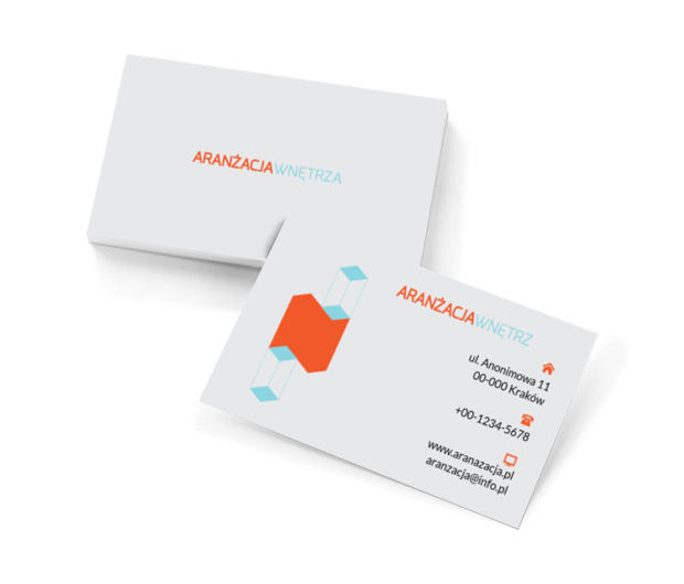 Geometryczne kształty, Budownictwo, Aranżacja wnętrz - Wizytówki Netprint szablony online