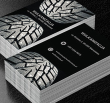 Opona na ciemnym tle, Motoryzacja, Wulkanizacja - Wizytówki Netprint