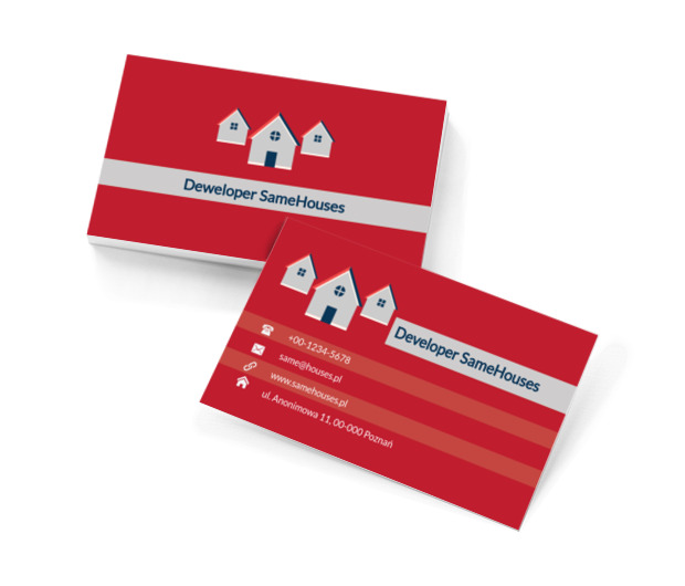 Domki jednorodzinne, Budownictwo, Deweloper - Wizytówki Netprint szablony online