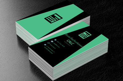Zielono czarny kalkulator, Finanse i ubezpieczenia, Biuro rachunkowe - Wizytówki Netprint